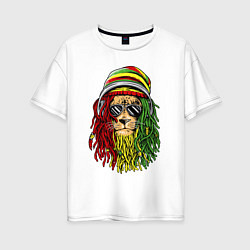 Женская футболка оверсайз Rasta lioN