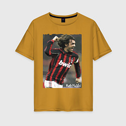 Футболка оверсайз женская Paolo Cesare Maldini - Milan, цвет: горчичный