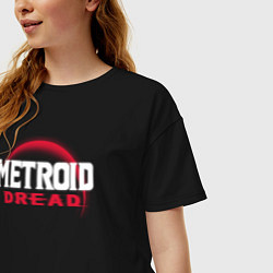 Футболка оверсайз женская Metroid Dread - Red Planet, цвет: черный — фото 2