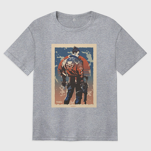 Женская футболка оверсайз Yoru art / Меланж – фото 1