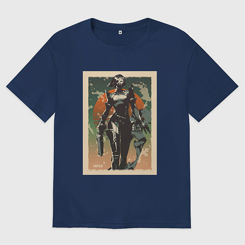 Женская футболка оверсайз Viper Valorant Art / Тёмно-синий – фото 1