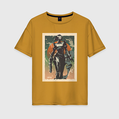 Женская футболка оверсайз Viper Valorant Art / Горчичный – фото 1