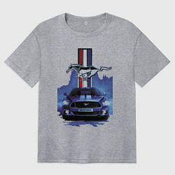 Футболка оверсайз женская Mustang - лучший среди равных!, цвет: меланж