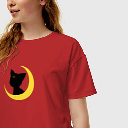 Футболка оверсайз женская Луна пара Артемиса, цвет: красный — фото 2