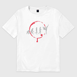 Футболка оверсайз женская Эволюция в бойца, цвет: белый