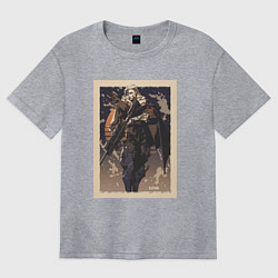 Футболка оверсайз женская Sova арт, цвет: меланж