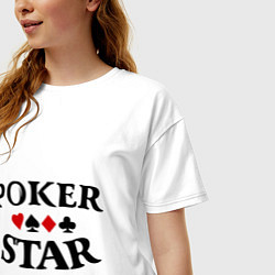 Футболка оверсайз женская Poker Star, цвет: белый — фото 2