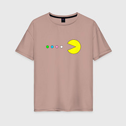 Футболка оверсайз женская Pac - man Для пары, цвет: пыльно-розовый