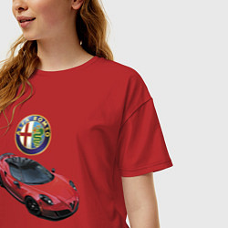 Футболка оверсайз женская Alfa Romeo - просто мечта!, цвет: красный — фото 2
