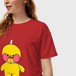 Футболка оверсайз женская Уточка Lalafanfan Лалафанфан, цвет: красный — фото 2