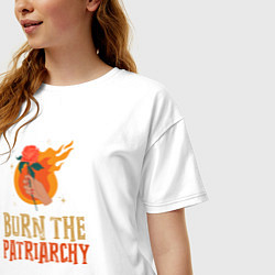 Футболка оверсайз женская Burn the Patriarchy, цвет: белый — фото 2