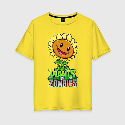 Женская футболка оверсайз Plants vs Zombies Подсолнух / Желтый – фото 1