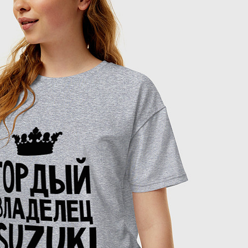 Женская футболка оверсайз Гордый владелец Suzuki / Меланж – фото 3