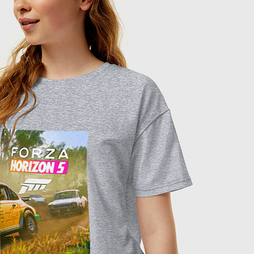 Женская футболка оверсайз Игра: Forza Horizon 5 / Меланж – фото 3