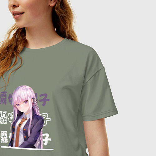 Женская футболка оверсайз Данганронпа Danganronpa, Кёко Киригири Kyouko Kiri / Авокадо – фото 3