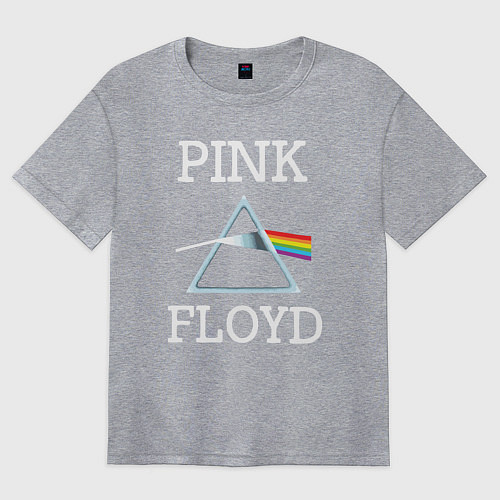 Женская футболка оверсайз PINK FLOYD - ПИНК ФЛОЙД ЛОГОТИП / Меланж – фото 1