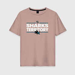 Женская футболка оверсайз SHARKS TERRITORY САН-ХОСЕ ШАРКС