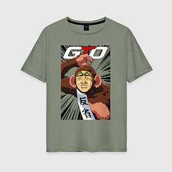 Футболка оверсайз женская Onizuka gorilla, цвет: авокадо
