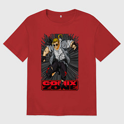 Футболка оверсайз женская Sketch jump, цвет: красный