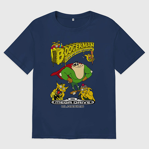 Женская футболка оверсайз Booger boy / Тёмно-синий – фото 1