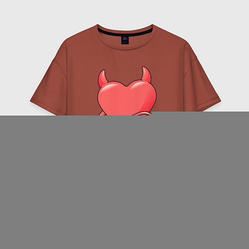 Женская футболка оверсайз Valentines Day Devil / Кирпичный – фото 1