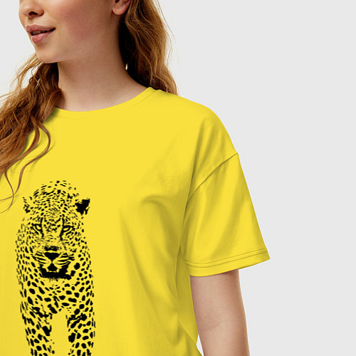 Женская футболка оверсайз Коварный леопард / Желтый – фото 3