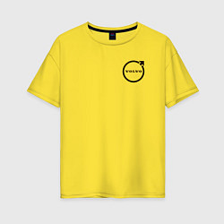 Футболка оверсайз женская VOLVO чёрный логотип, цвет: желтый