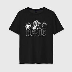 Футболка оверсайз женская ACDC Группа, цвет: черный