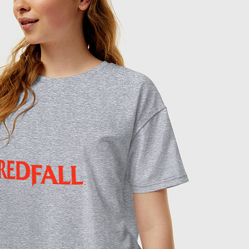 Женская футболка оверсайз Radfall логотип / Меланж – фото 3