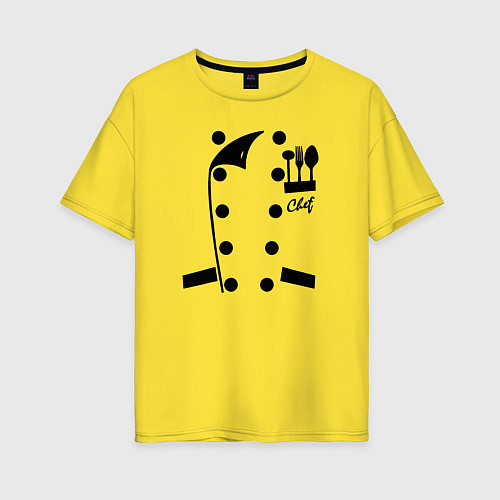 Женская футболка оверсайз Поварской фартук / Желтый – фото 1