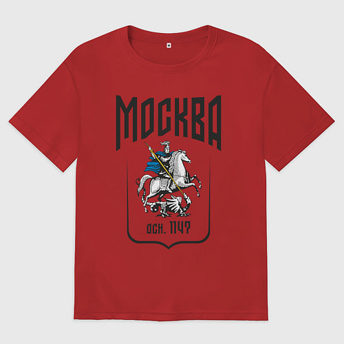 Женская футболка оверсайз Москва всадник / Красный – фото 1