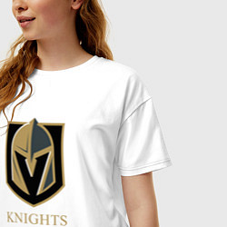 Футболка оверсайз женская Knights are coming , Вегас Голден Найтс , Vegas Go, цвет: белый — фото 2