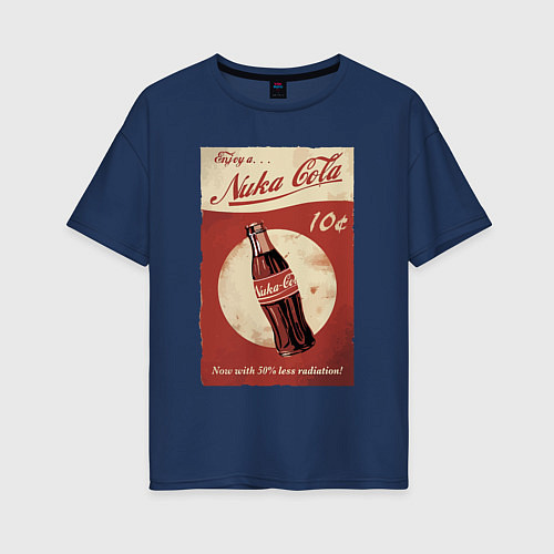 Женская футболка оверсайз Fallout Nuka Cola Poster Pop art / Тёмно-синий – фото 1