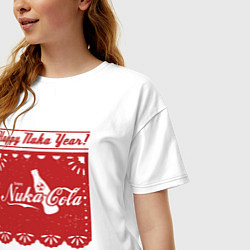 Футболка оверсайз женская Fallout Enjoy Nuka Cola New Year, цвет: белый — фото 2