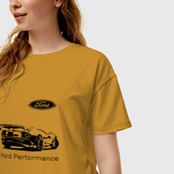 Футболка оверсайз женская Ford Performance Racing team, цвет: горчичный — фото 2