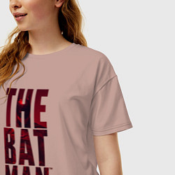 Футболка оверсайз женская The Batman Text logo, цвет: пыльно-розовый — фото 2