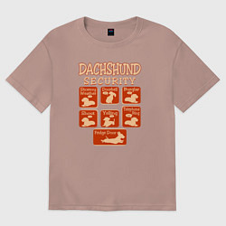 Женская футболка оверсайз Такса - охрана