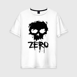 Футболка оверсайз женская Zero skull, цвет: белый