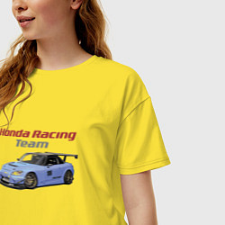 Футболка оверсайз женская Honda Racing Team!, цвет: желтый — фото 2