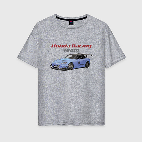 Женская футболка оверсайз Honda Racing Team! / Меланж – фото 1