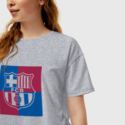 Футболка оверсайз женская FC Barcelona Logo 2022, цвет: меланж — фото 2