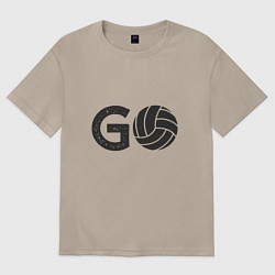 Футболка оверсайз женская Go Volleyball, цвет: миндальный