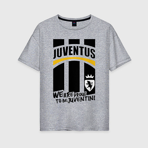 Женская футболка оверсайз Juventus Ювентус / Меланж – фото 1