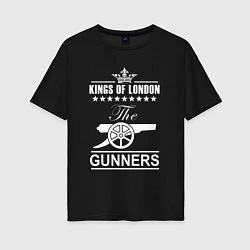 Футболка оверсайз женская Arsenal The king of London Арсенал, цвет: черный