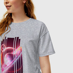 Футболка оверсайз женская Моя Вселенная Космическое настроение, цвет: меланж — фото 2