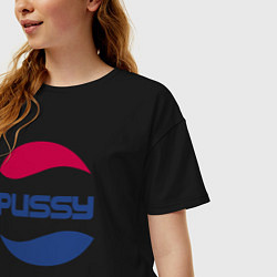 Футболка оверсайз женская Pepsi Pussy, цвет: черный — фото 2