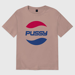 Футболка оверсайз женская Pepsi Pussy, цвет: пыльно-розовый
