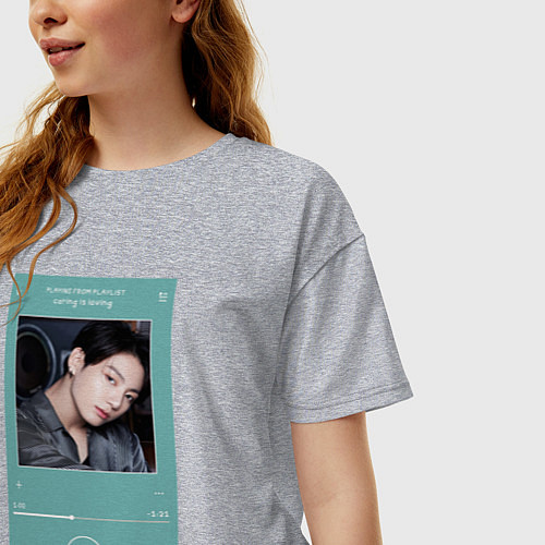 Женская футболка оверсайз Чонгук Мой любимый Айдол / Меланж – фото 3