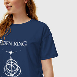 Футболка оверсайз женская Elden ring лого, цвет: тёмно-синий — фото 2