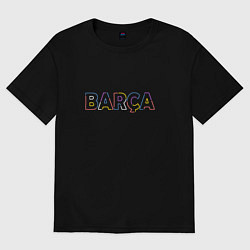 Футболка оверсайз женская FC Barcelona - Multicolor 2022 Barca, цвет: черный